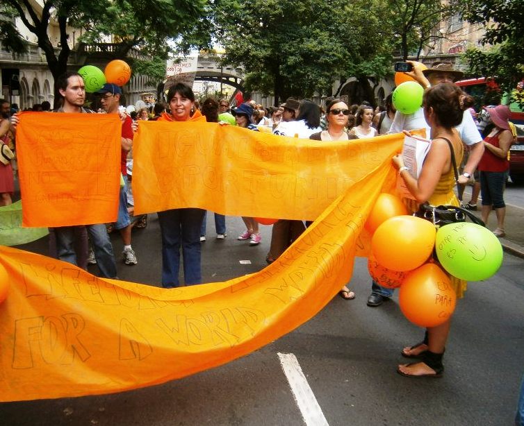 Marcha del Foro Social Mundial, en Porto Alegre